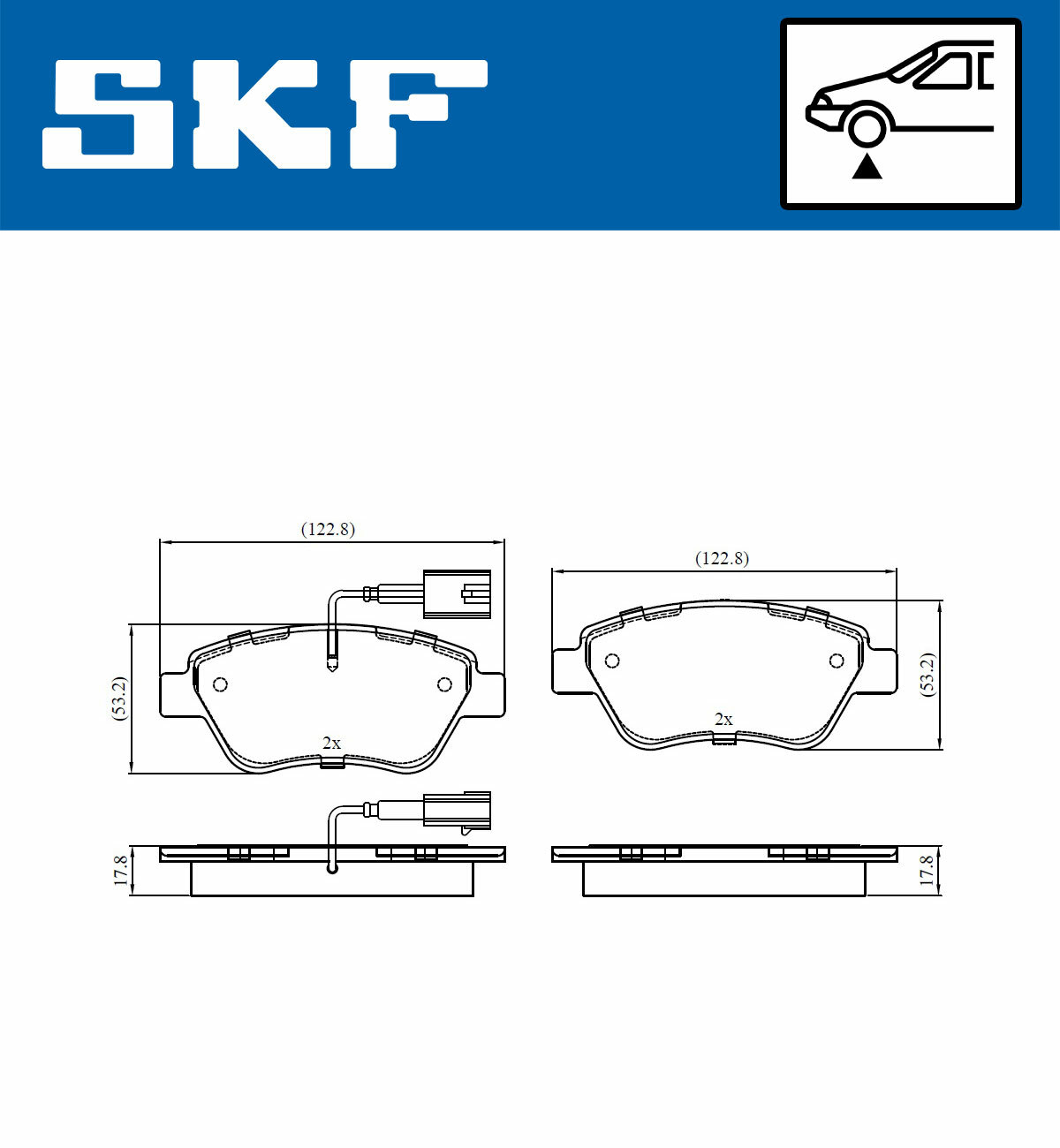 Sada brzdových platničiek kotúčovej brzdy SKF